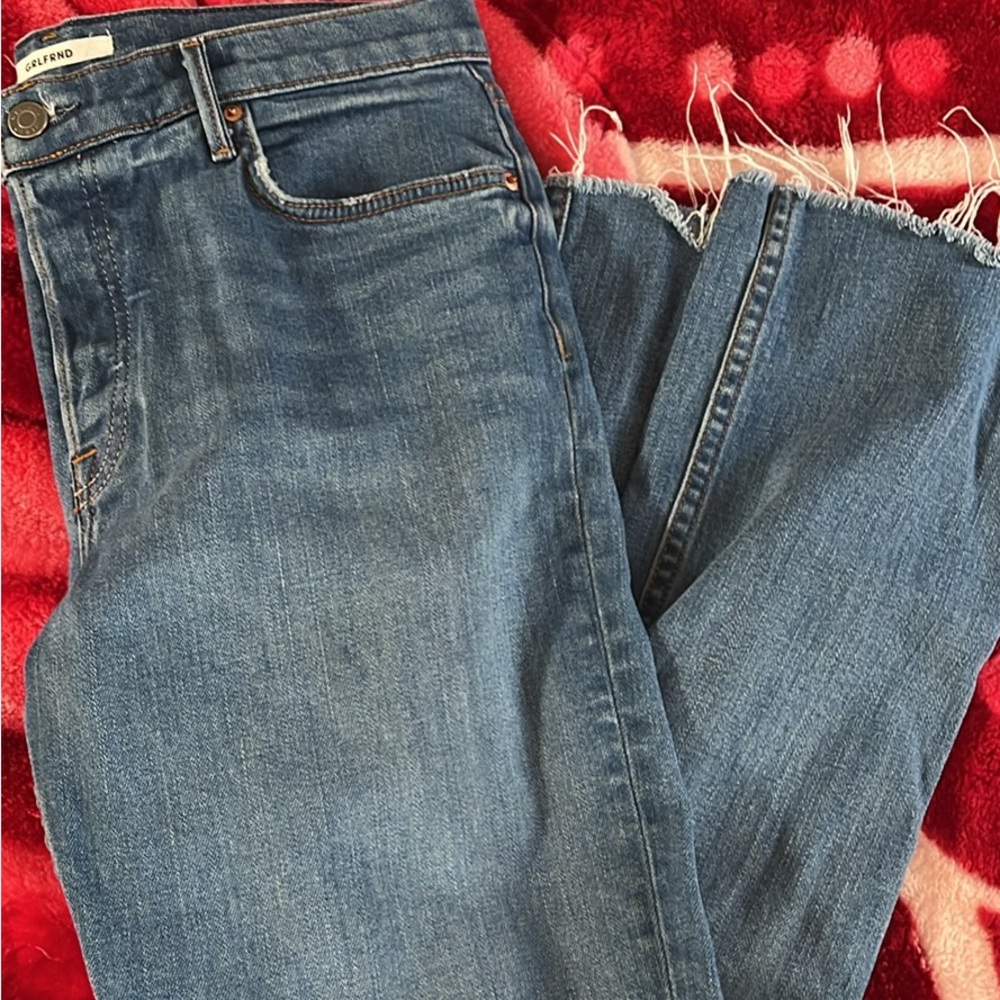 GRLFRND raw hem jeans